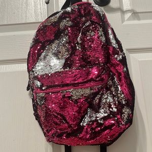 Hot pink/silver sequin backpack